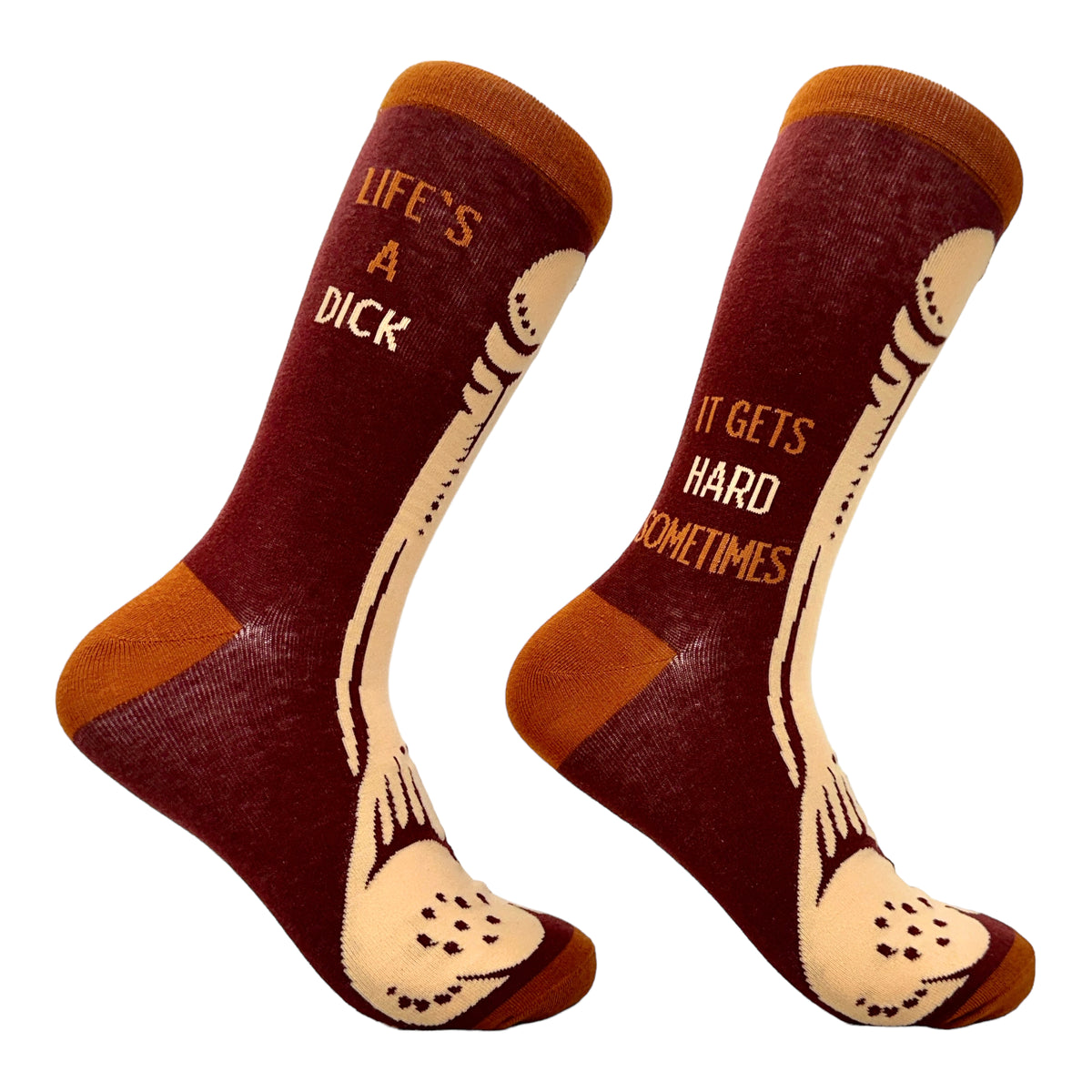 Funny Brown - Lifes A Dick Men&#39;s Lifes A Dick Sock Nerdy sarcastic Tee