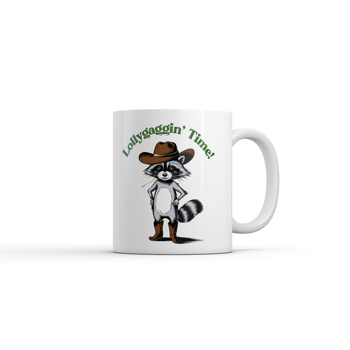 Funny White Lollygaggin Time Coffee Mug Nerdy animal Sarcastic Tee
