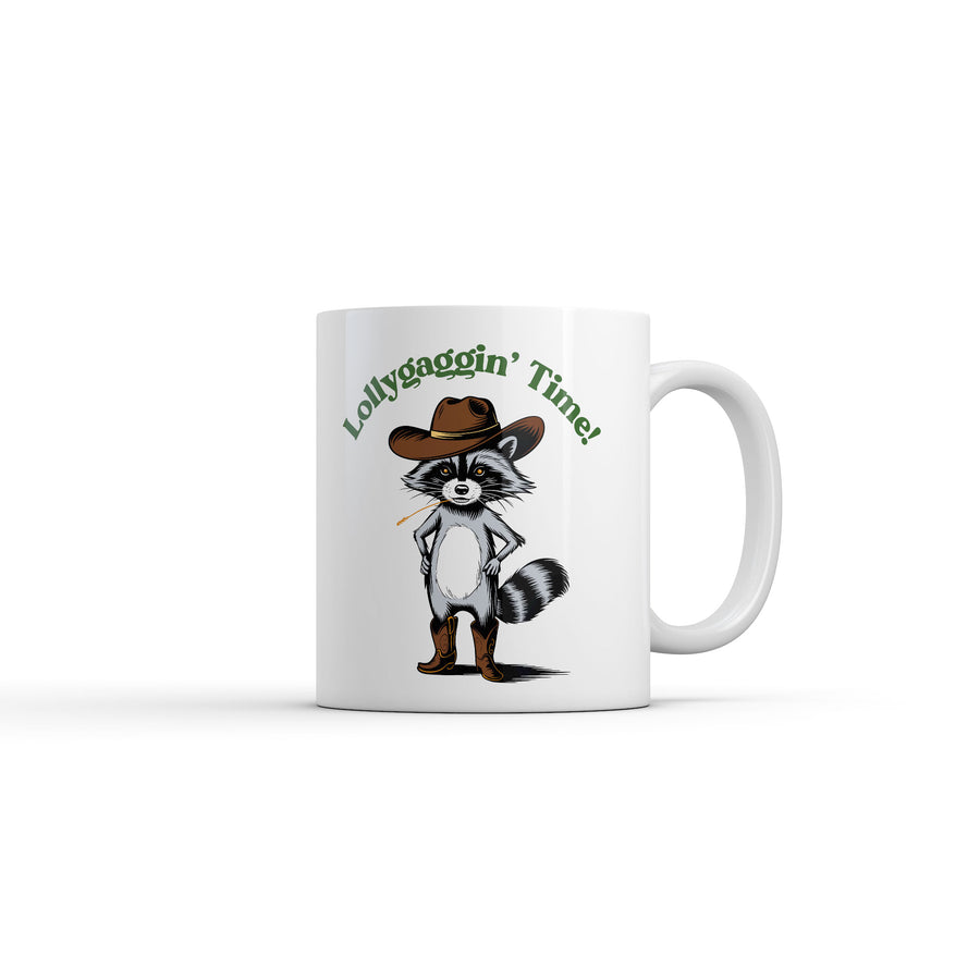 Funny White Lollygaggin Time Coffee Mug Nerdy animal Sarcastic Tee