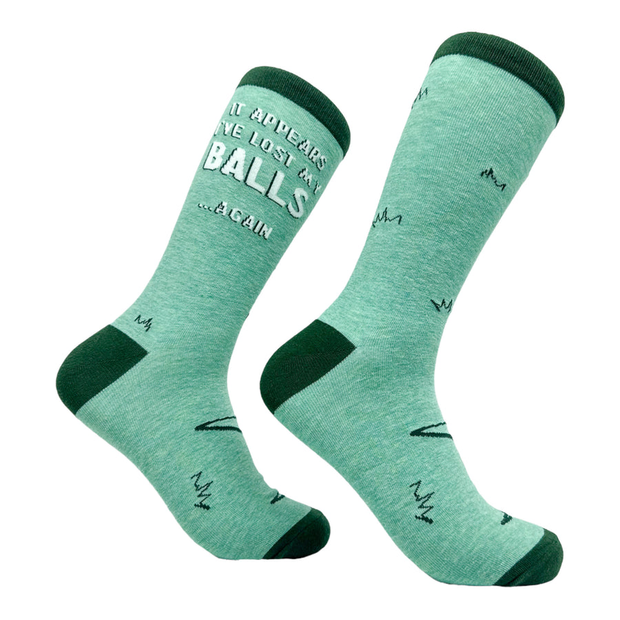 Funny Lost my Balls Men's It Appears Ive Lost My Balls Again Sock Nerdy Golf Sarcastic Tee
