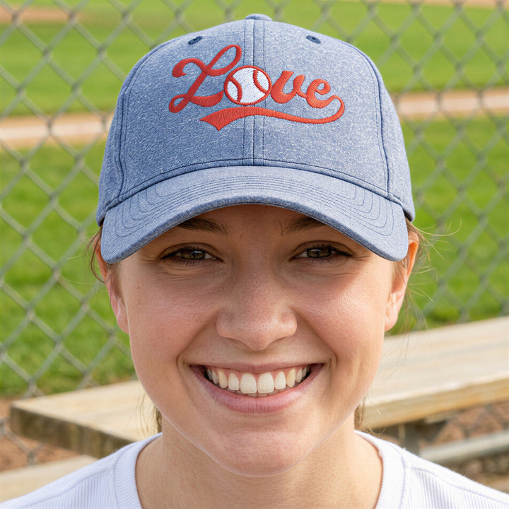 Love Baseball Script Hat Cute Summer Sports Lover Cap