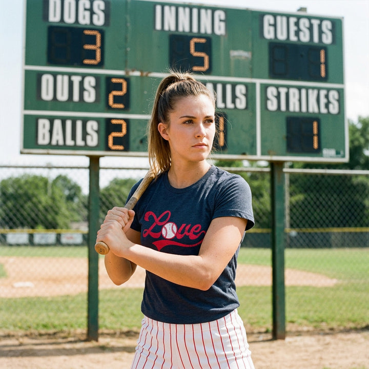 Love Baseball Script Women's T Shirt