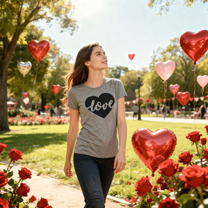 Love Heart Script Women's T Shirt