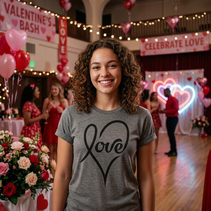 Love Heart Script Women's T Shirt