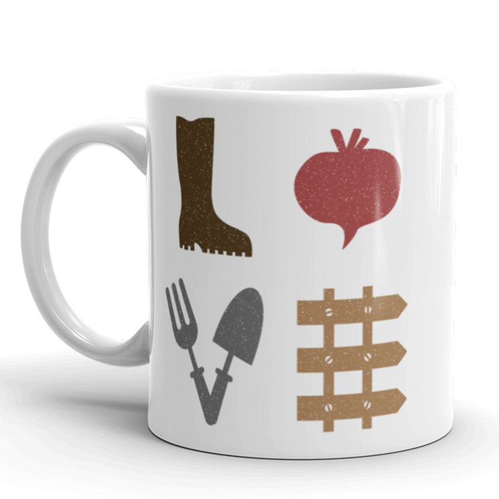 Funny White Love Gardening Coffee Mug Nerdy Tee
