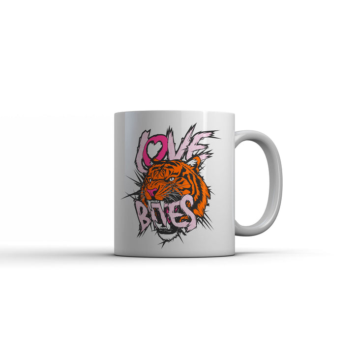 Funny White Love Bites Coffee Mug Nerdy Valentine's Day animal Tee