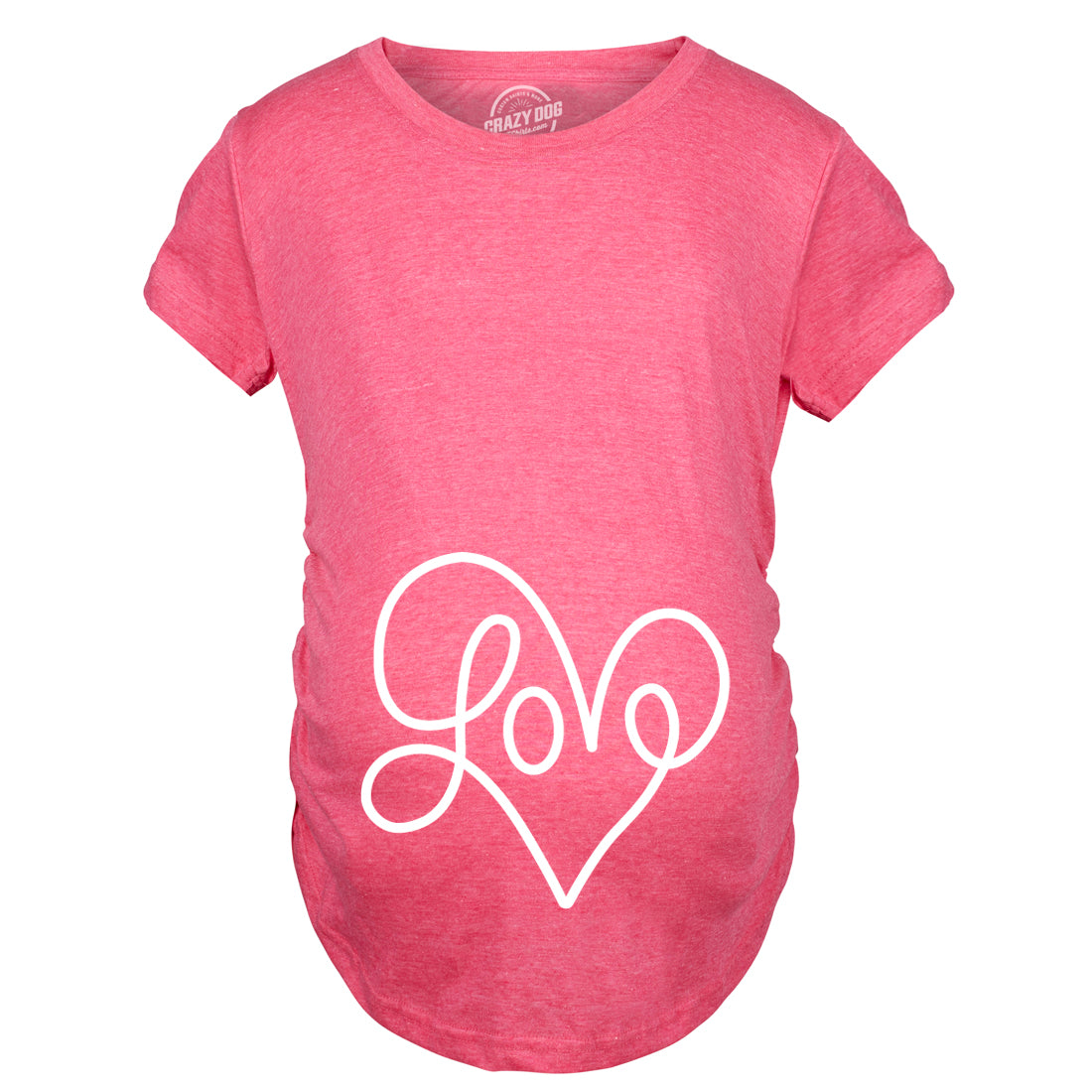 Love Script Heart Maternity T Shirt