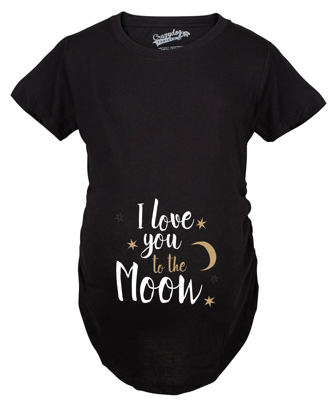 Funny Black I Love You To The Moon Maternity T Shirt Nerdy space Tee