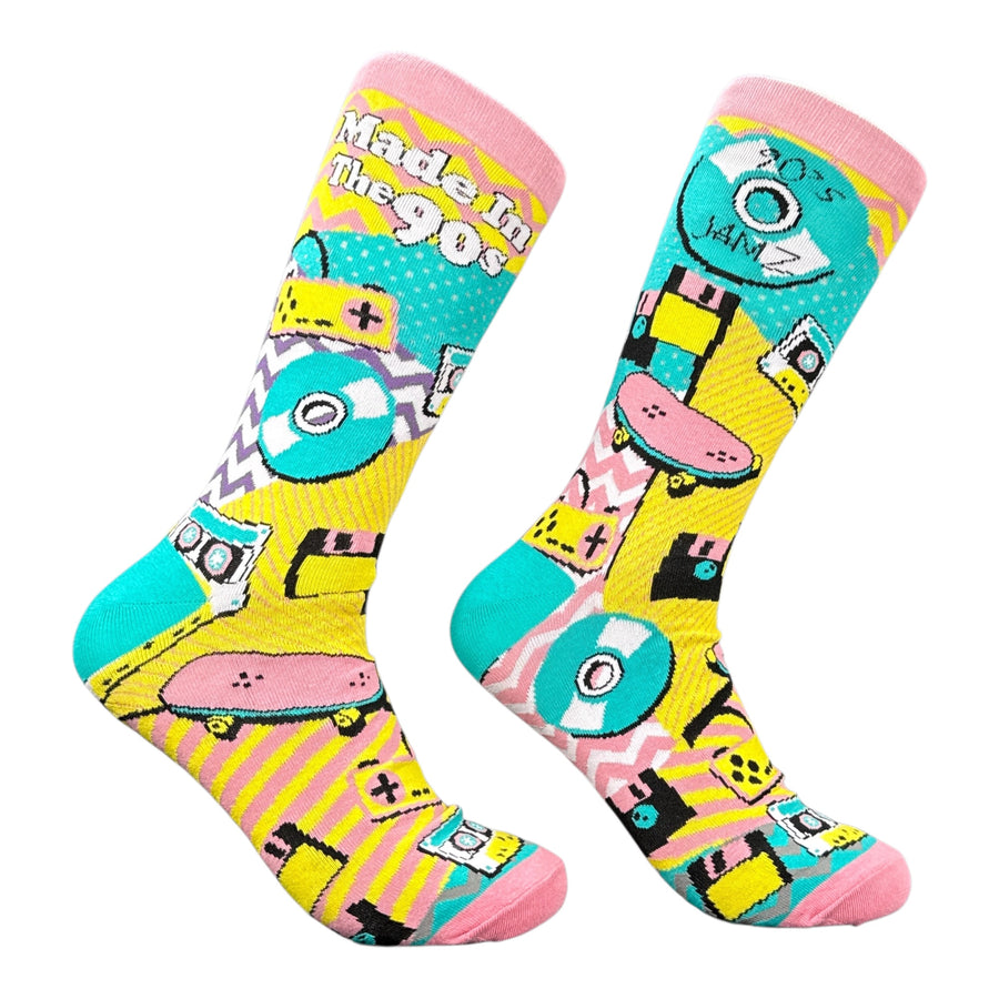 Funny Multi - Vintage Made In The 90s Vintage Made In The 90s Sock Nerdy Retro Tee