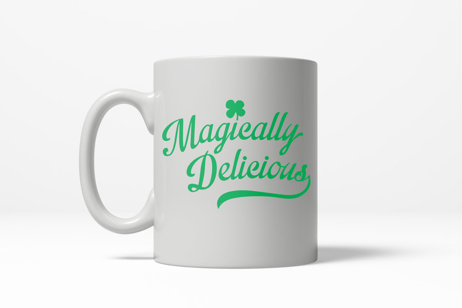 Funny White Magically Delicious Coffee Mug Nerdy Saint Patrick's Day Tee