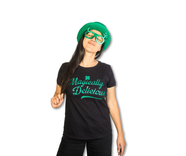 Magically Delicious Black Shirt Glitter Ink Women's T Shirt