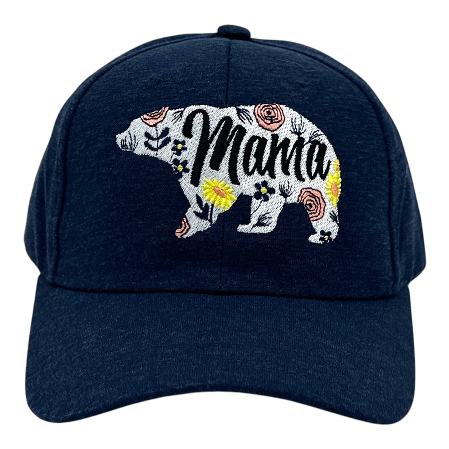 Funny Navy - Mama Bear Floral Mama Bear Floral Nerdy Mother's Day animal Tee