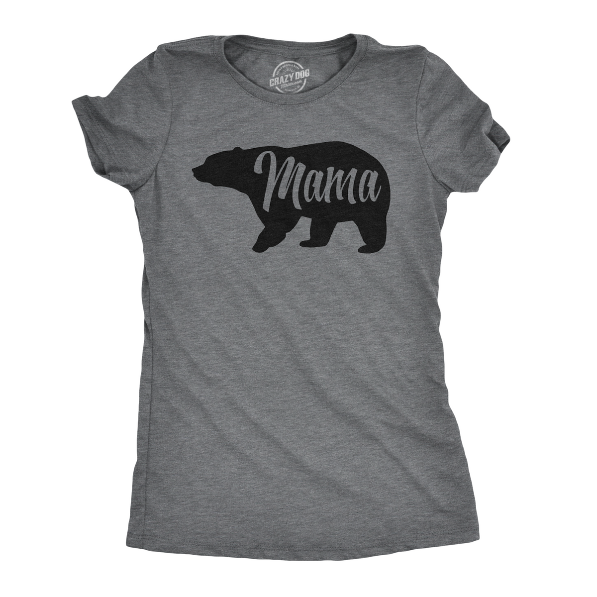 Funny Dark Heather Grey Mama Bear Womens T Shirt Nerdy Mother&#39;s Day Animal Tee
