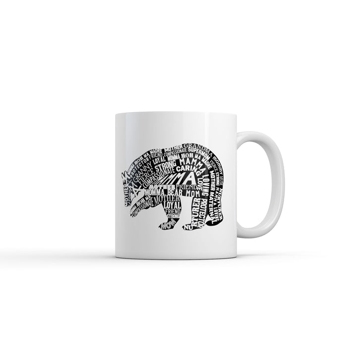 Funny White Mama Bear Text Coffee Mug Nerdy Mother's Day animal Tee
