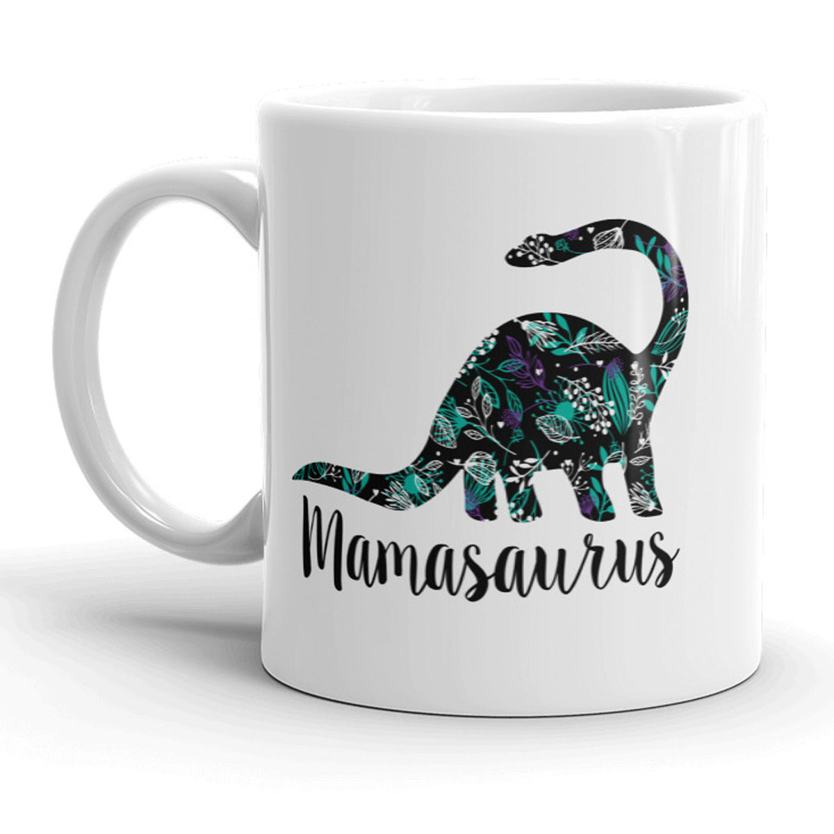 Funny Mamasaurus Floral Mamasaurus Floral Coffee Mug Nerdy Mother&#39;s Day dinosaur Tee