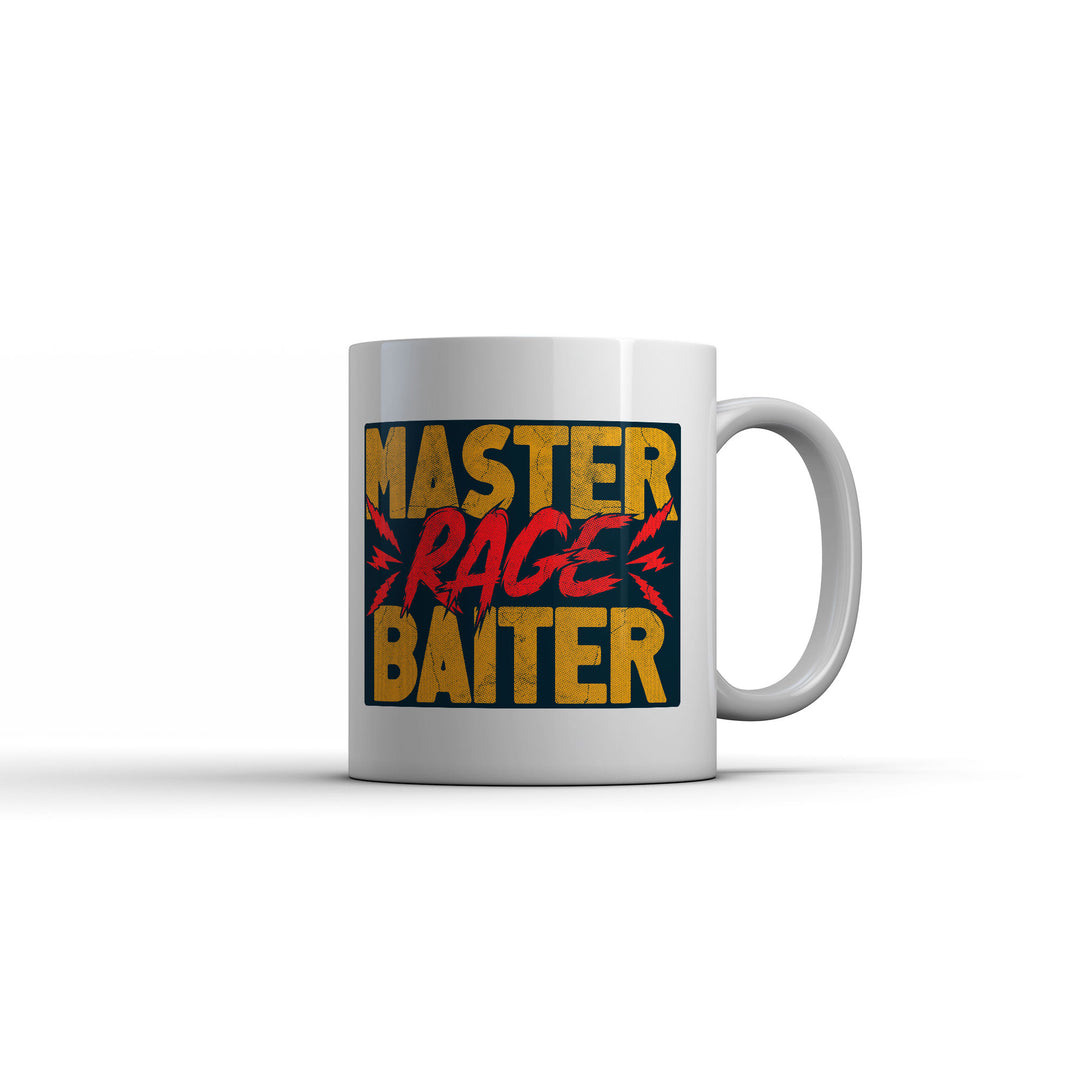 Funny White Master Rage Baiter Coffee Mug Nerdy offensive Tee
