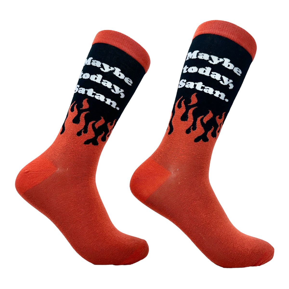 Funny Multi - Satan Men&#39;s Maybe Today Satan Sock Nerdy sarcastic Tee