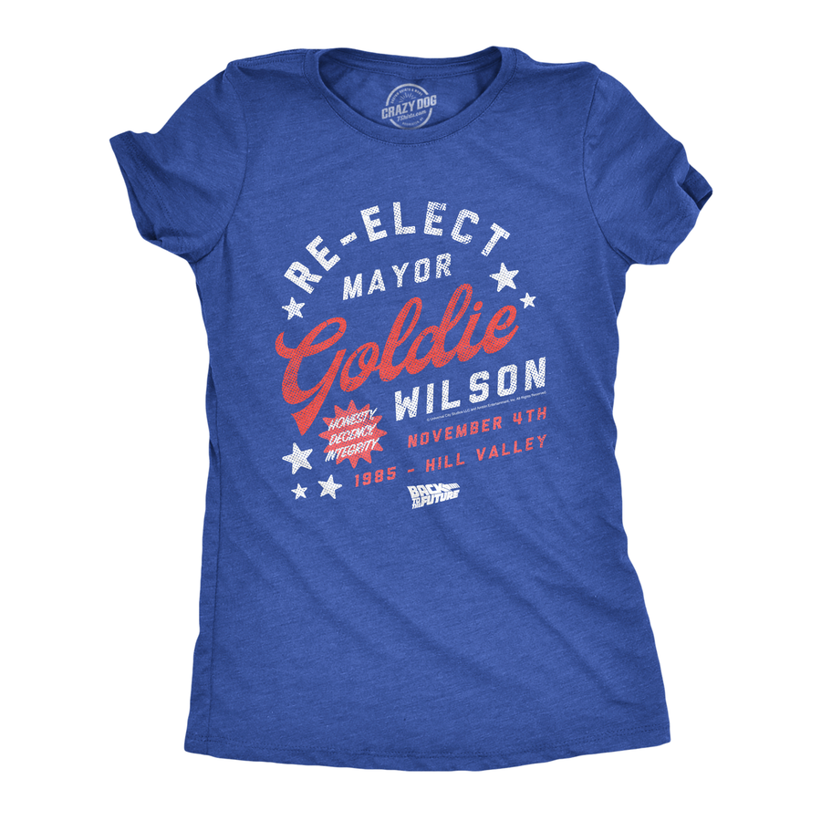 Funny Heather Royal - Goldie Wilson Re Elect Mayor Goldie Wilson Womens T Shirt Nerdy TV & Movies retro Tee
