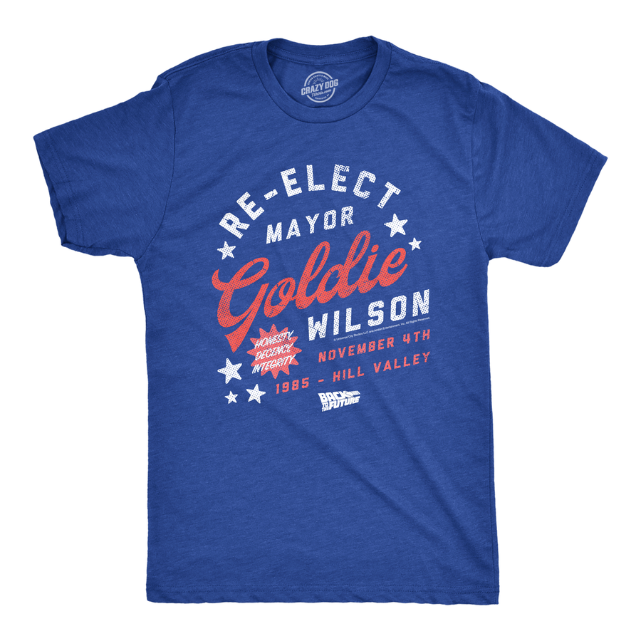 Funny Heather Royal - Goldie Wilson Re Elect Mayor Goldie Wilson Mens T Shirt Nerdy TV & Movies retro Tee