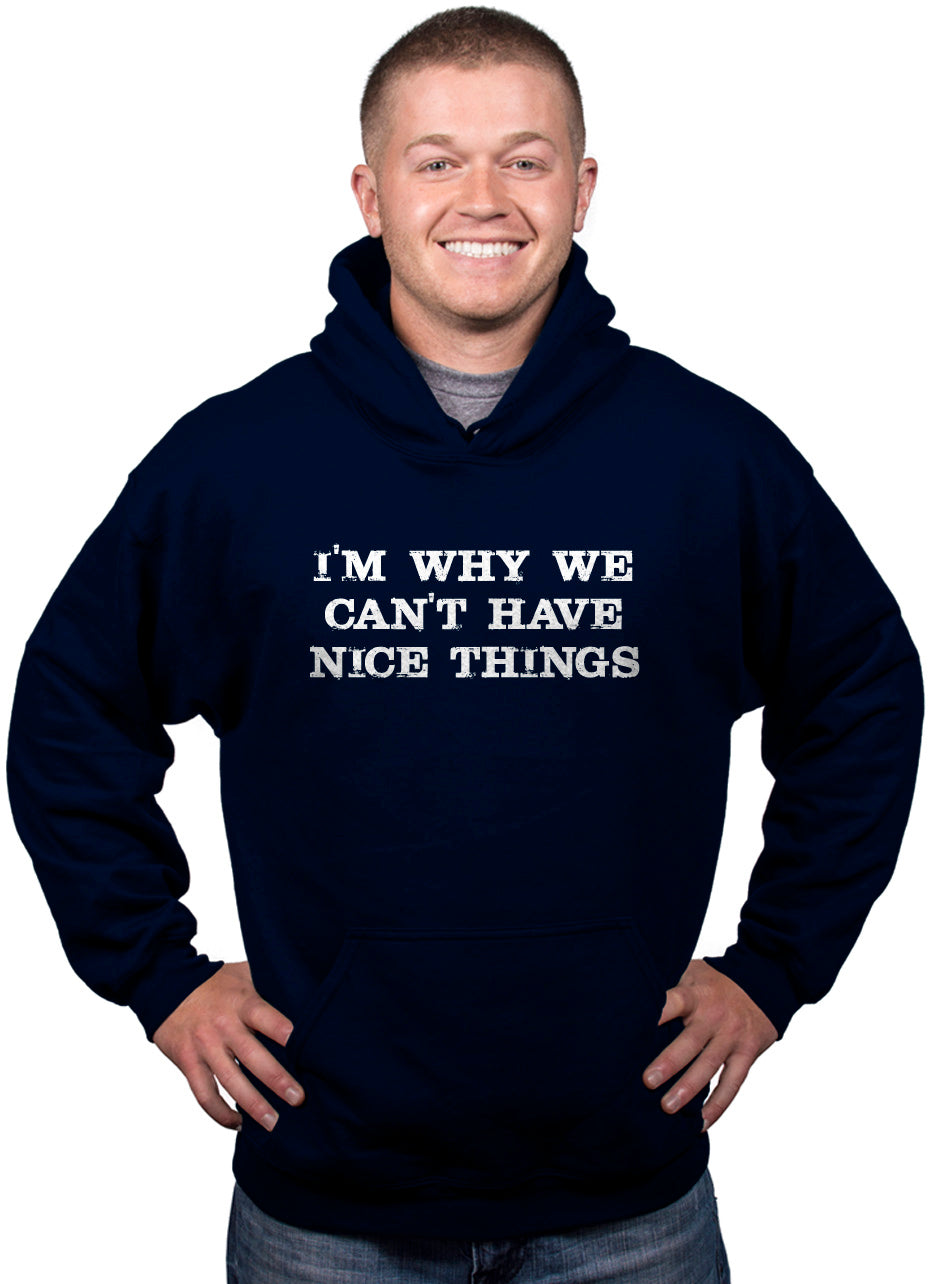 Funny Navy I'm Why We Cant Have Nice Things Hoodie Nerdy Sarcastic Tee