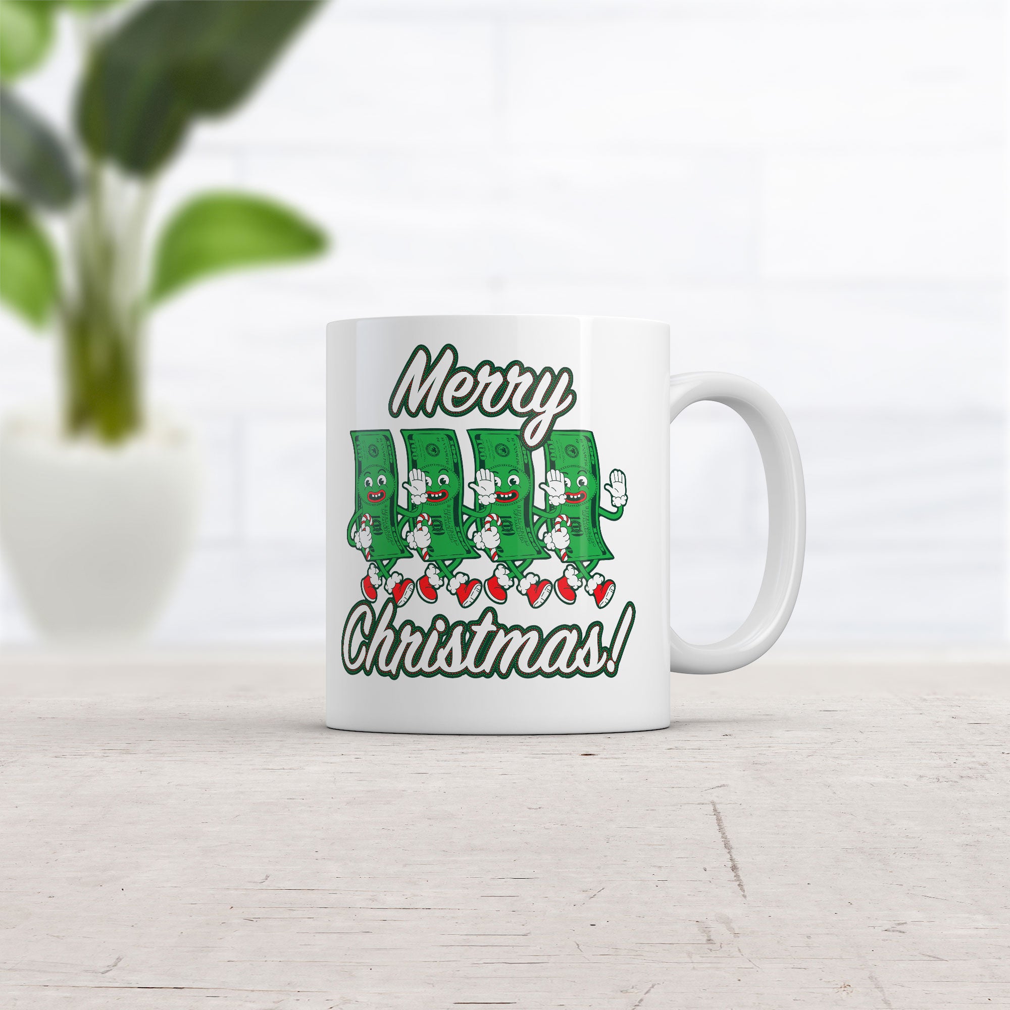 Funny White Merry Christmas Money Coffee Mug Nerdy Christmas sarcastic Tee