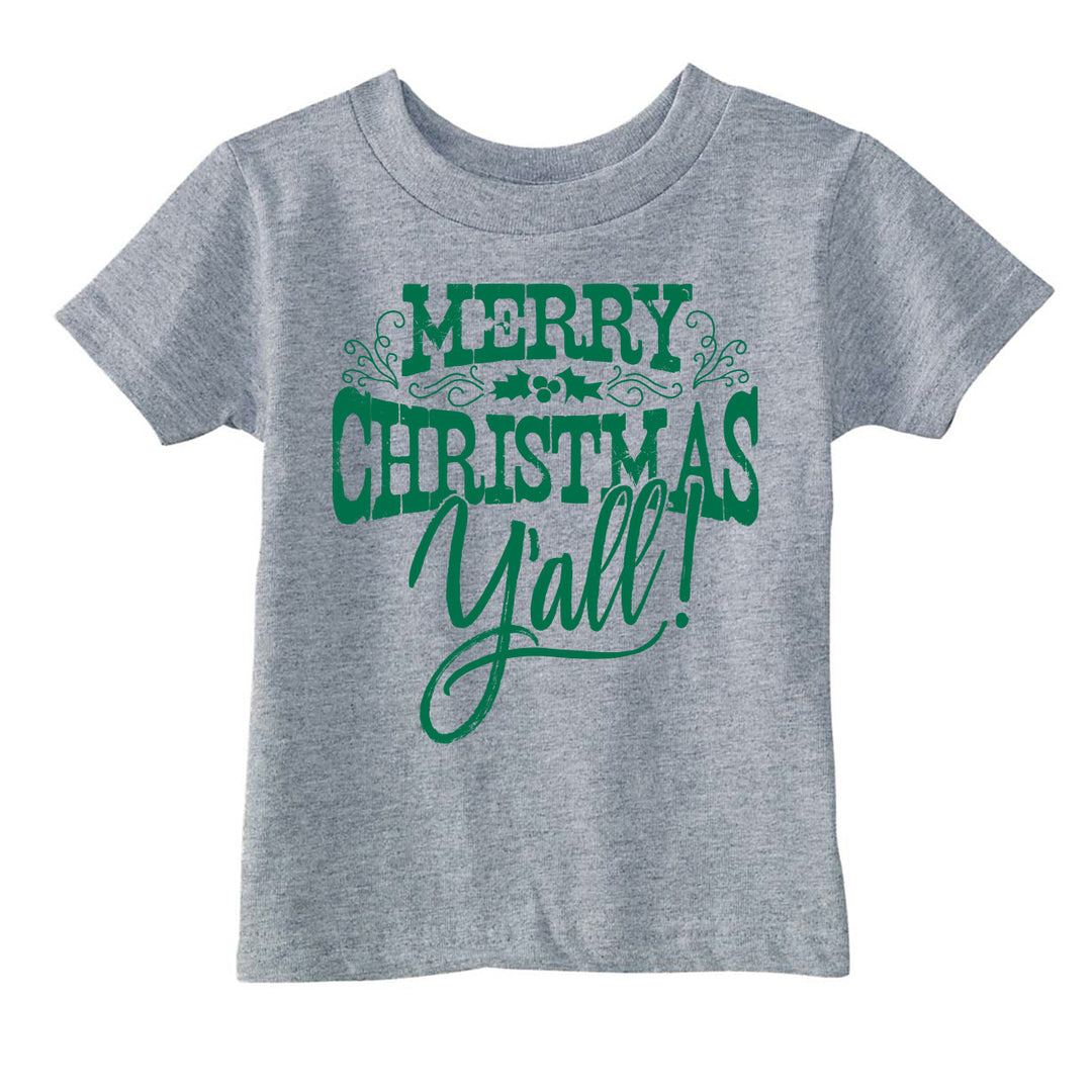 Funny Light Heather Grey - Merry Christmas Yall Merry Christmas Yall Toddler T Shirt Nerdy Christmas Tee