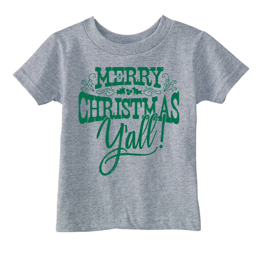 Funny Light Heather Grey - Merry Christmas Yall Merry Christmas Yall Toddler T Shirt Nerdy Christmas Tee