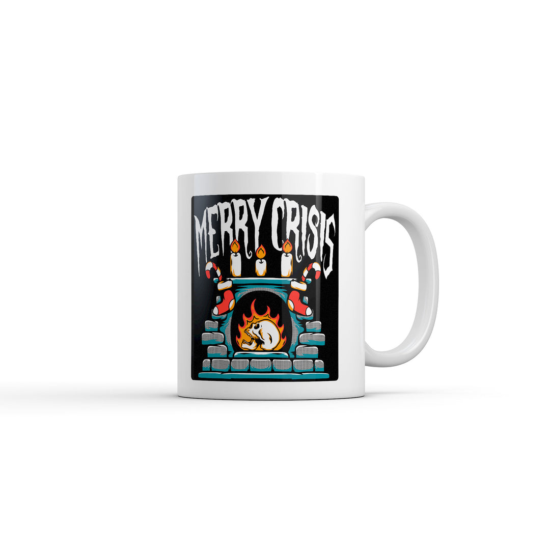 Funny White Merry Crisis Coffee Mug Nerdy Christmas mental Tee