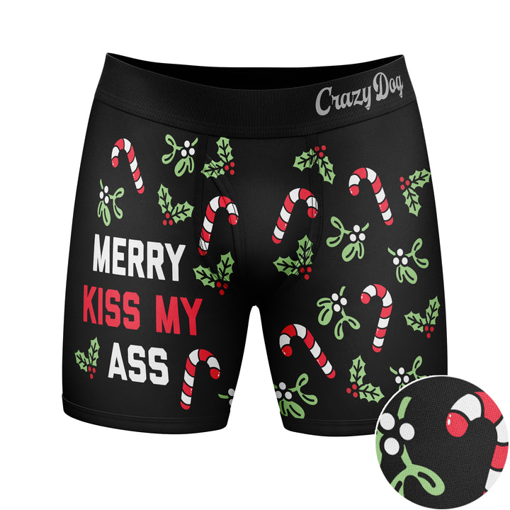 Merry Kiss My Ass Boxer Briefs