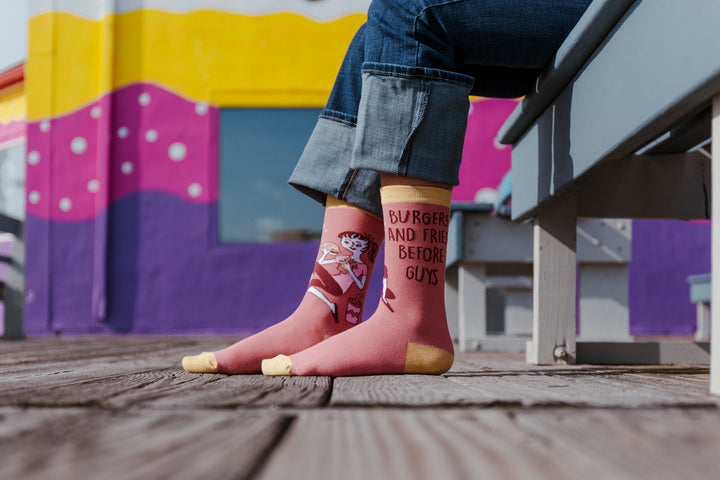 Burgers And Fries Before Guys Socks