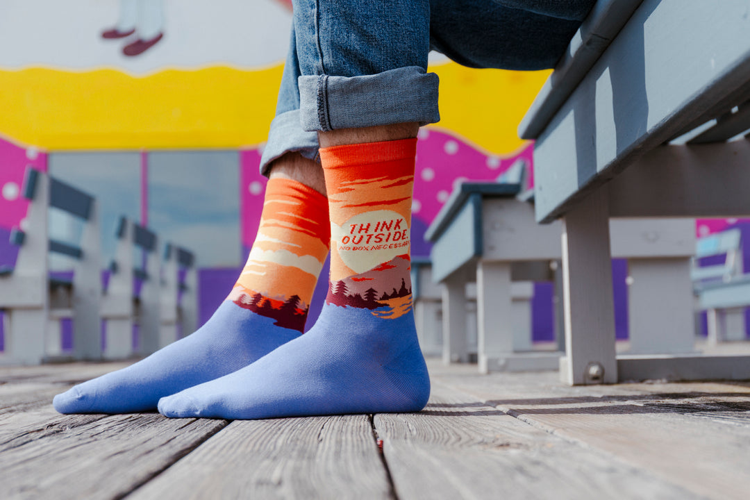 Think Outside No Box Necessary Socks