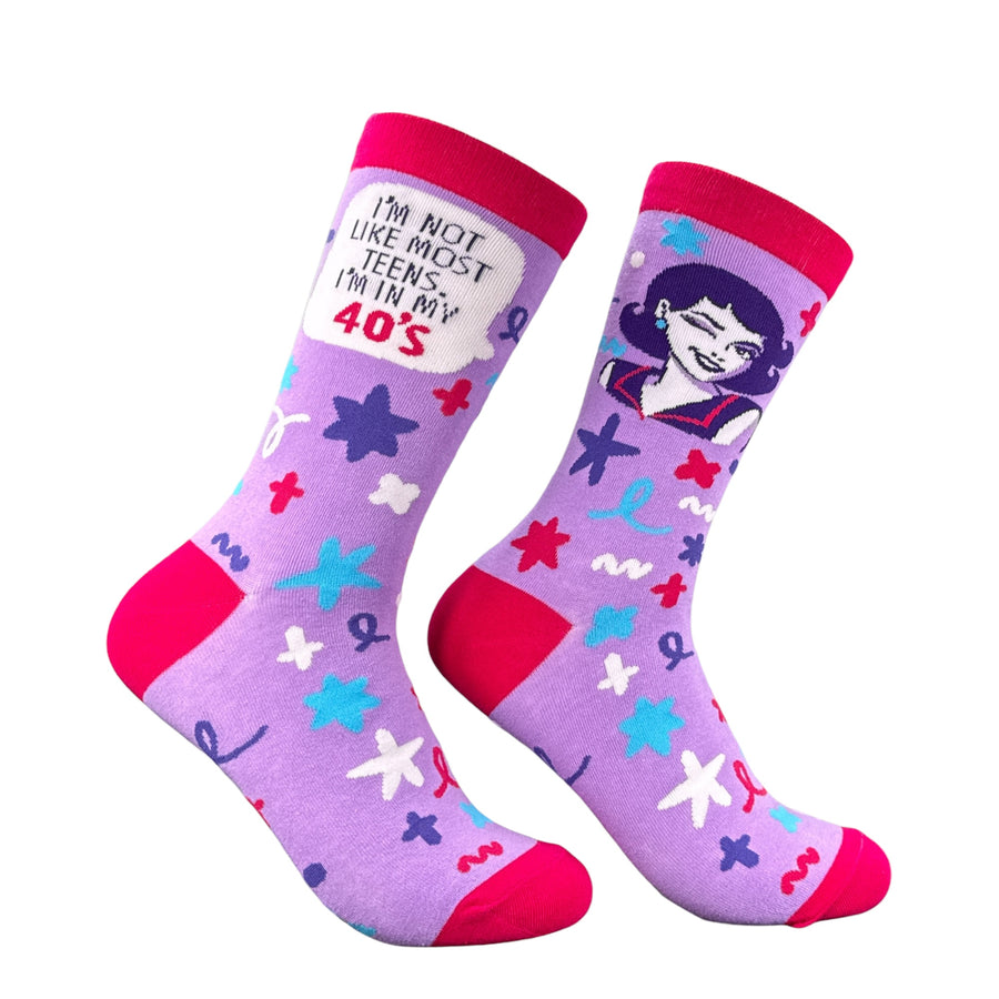 Funny Multi - Not Like Most Teens Im Not Like Most Teens Im In My 40s Sock Nerdy Birthday Tee
