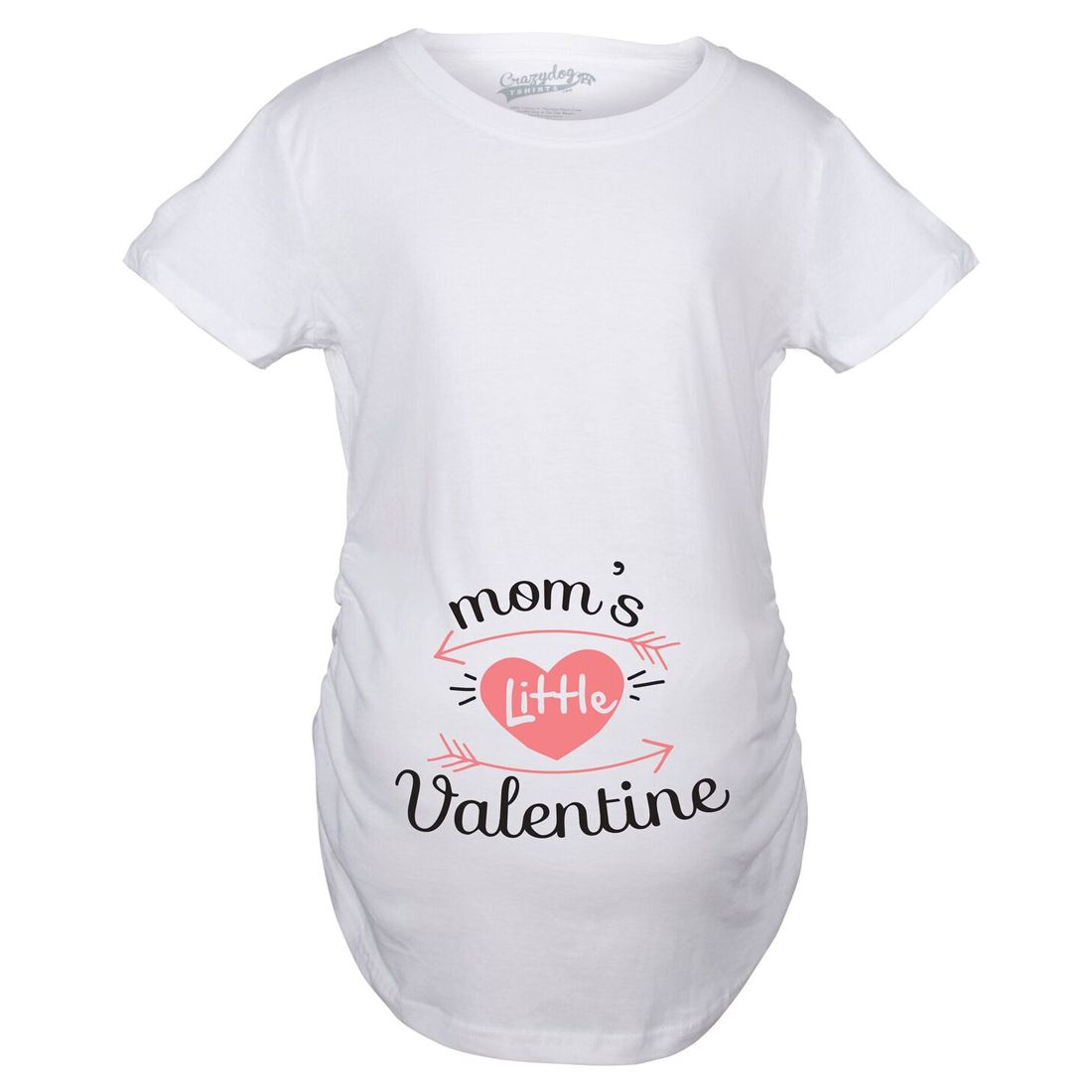 Funny White Mom&#39;s Little Valentine Maternity T Shirt Nerdy Valentine&#39;s Day Tee