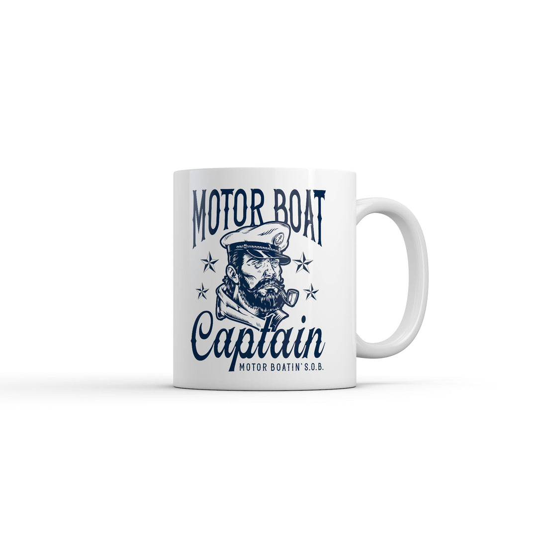 Funny White Motor Boat Captain Coffee Mug Nerdy offensive Tee