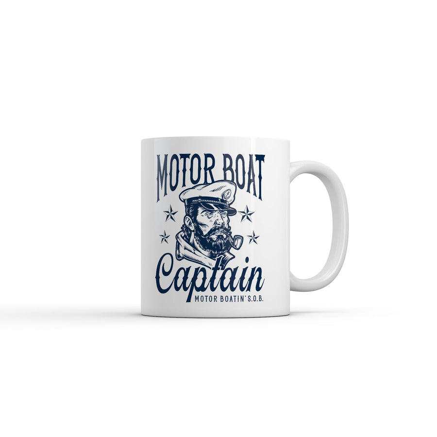 Funny White Motor Boat Captain Coffee Mug Nerdy offensive Tee