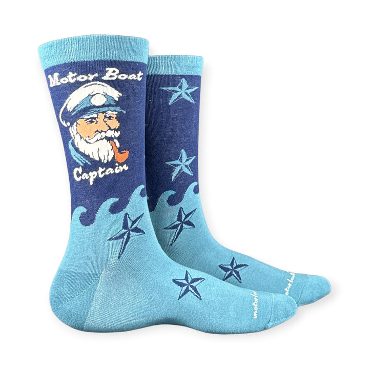Funny Motor Boat Motor Boat Captain Sock Nerdy Fishing Tee