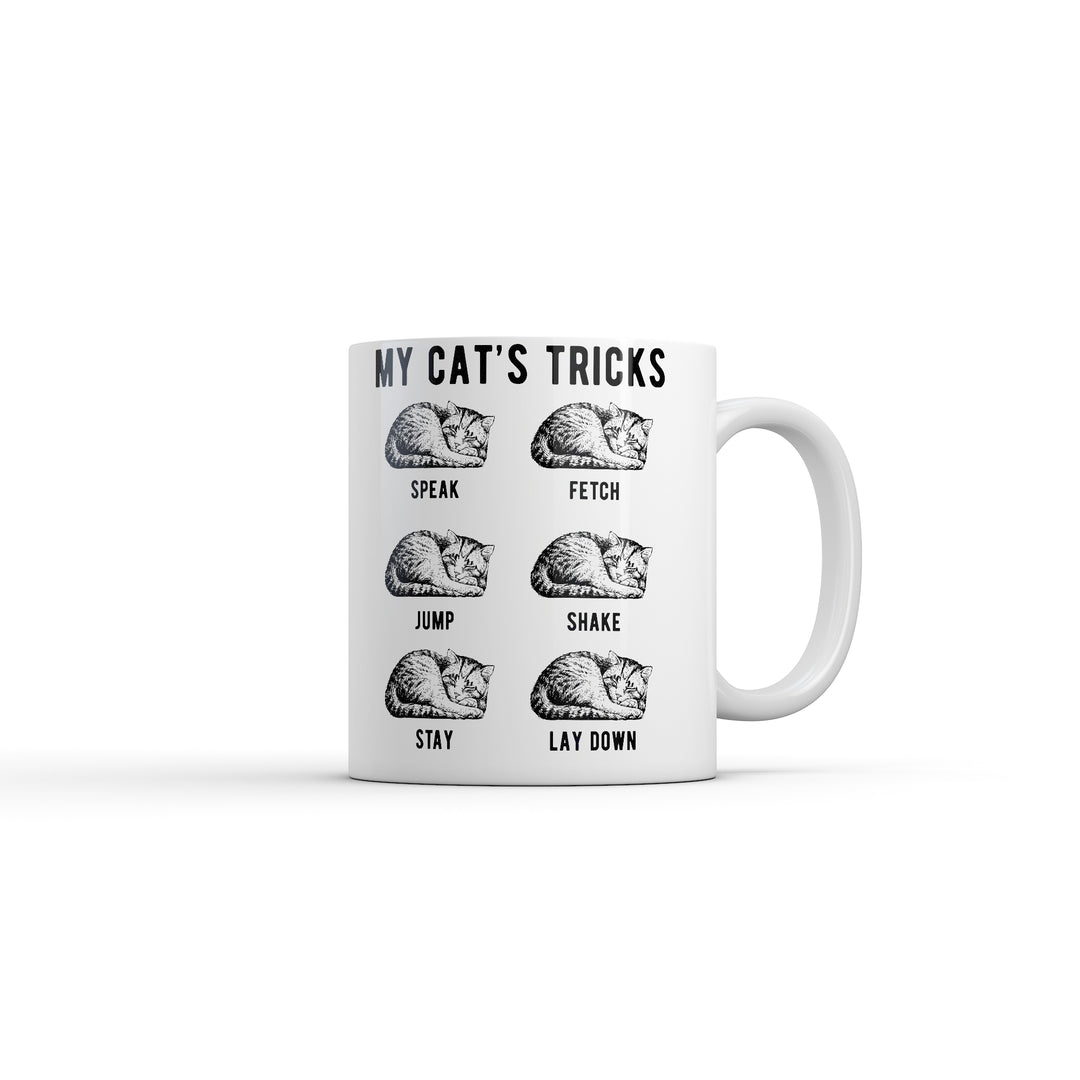 Funny White My Cats Tricks Coffee Mug Nerdy cat Tee