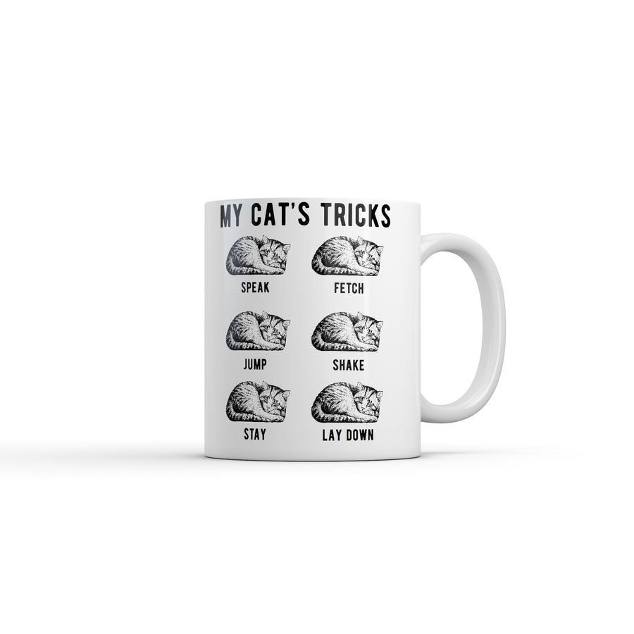 Funny White My Cats Tricks Coffee Mug Nerdy cat Tee