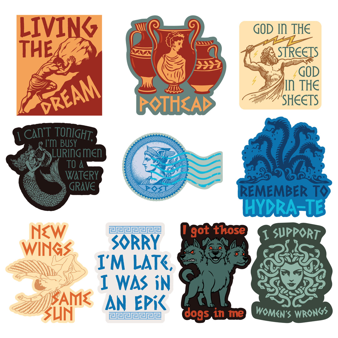 Funny Multi - Mythology MythologyStickers Nerdy blank Tee