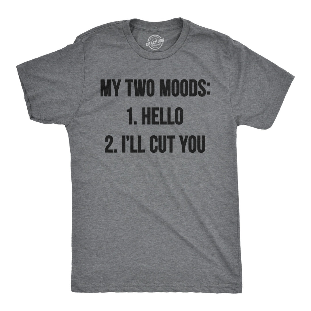Funny Dark Heather Grey My Two Moods Mens T Shirt Nerdy Sarcastic Tee