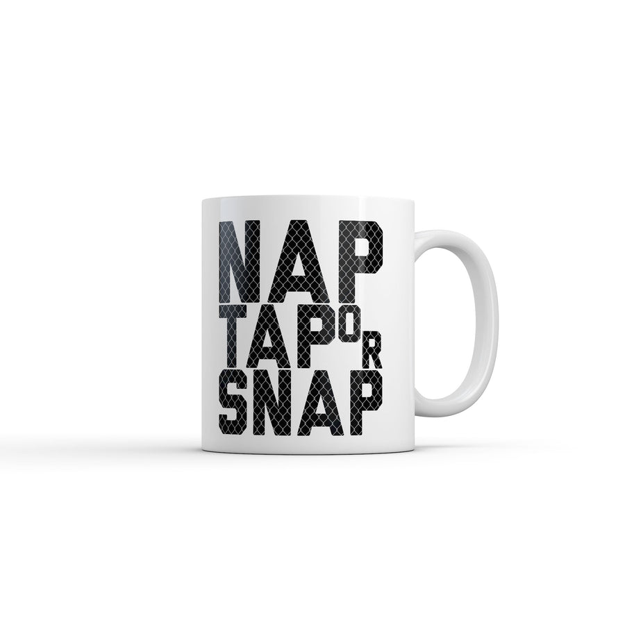 Funny White Nap Tap Or Snap Coffee Mug Nerdy sarcastic Tee