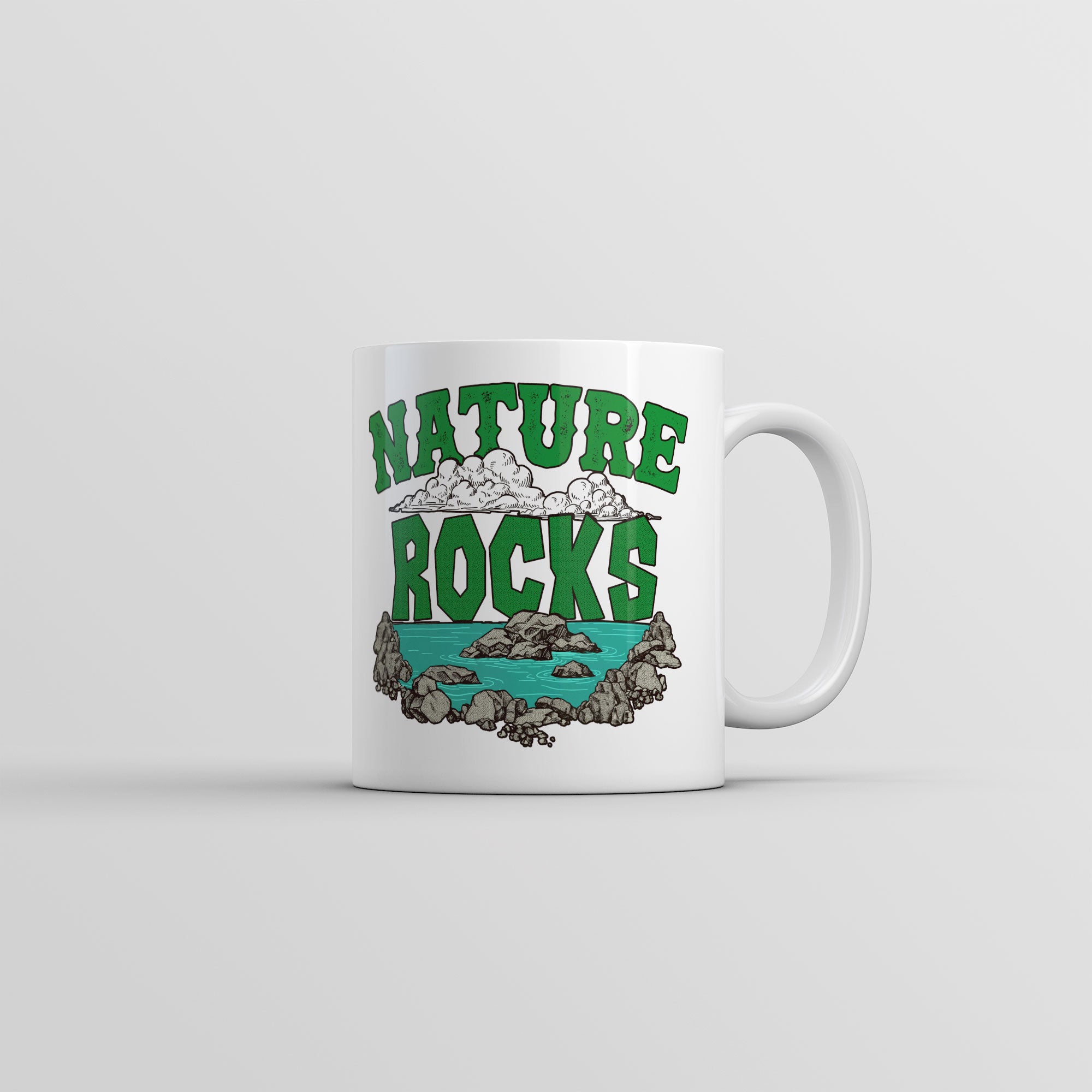 Funny White Nature Rocks Coffee Mug Nerdy camping Tee