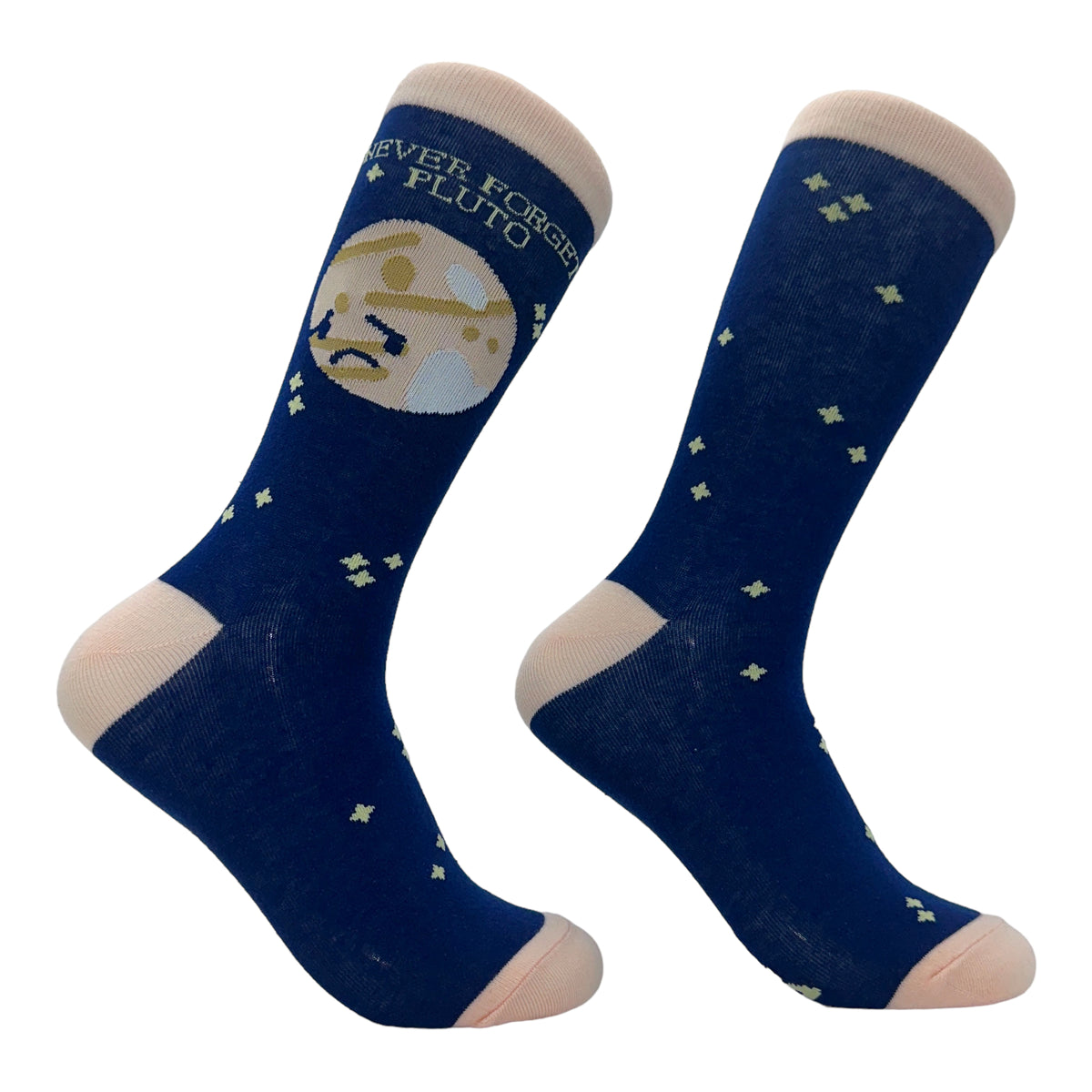 Funny Blue - Pluto Women&#39;s Never Forget Pluto Sock Nerdy Space sarcastic Tee