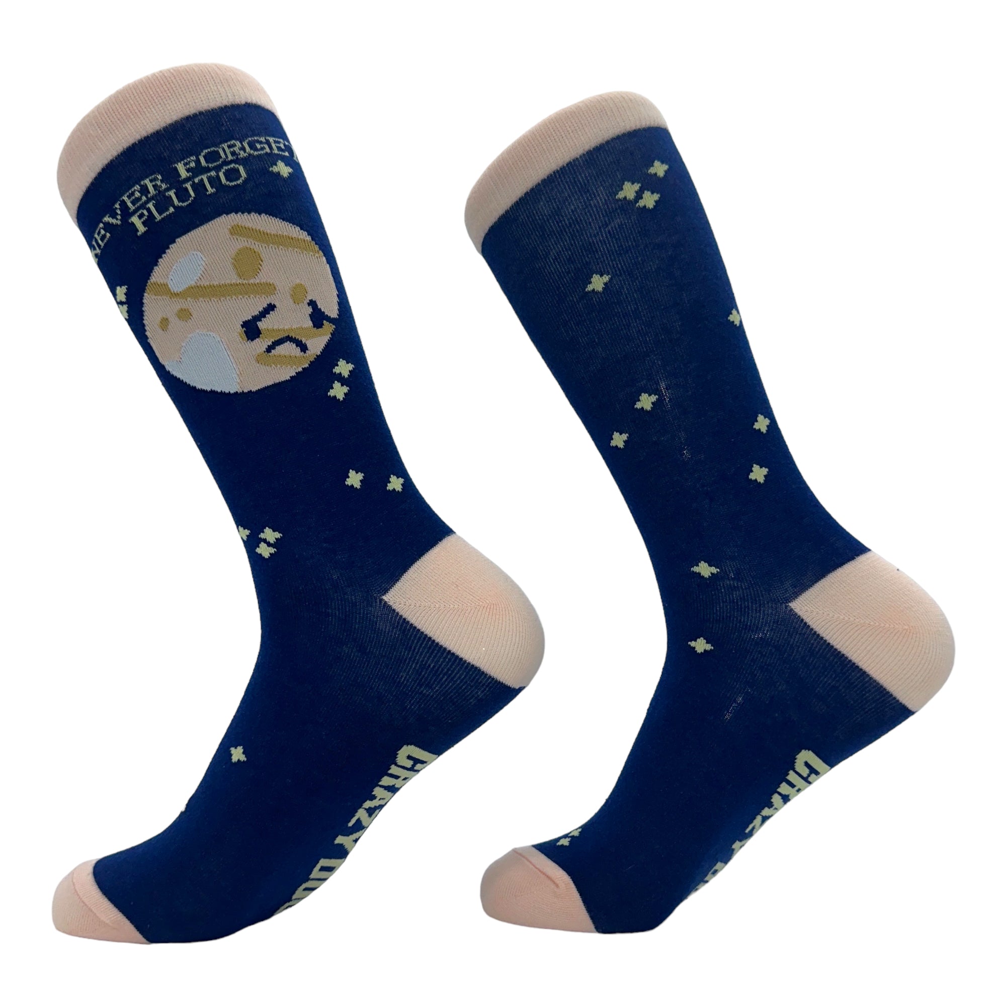 Funny Blue - Pluto Women's Never Forget Pluto Sock Nerdy Space sarcastic Tee