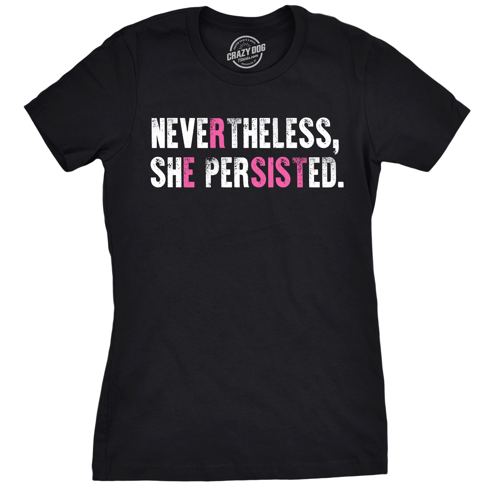 Funny Heather Black Resist Nevertheless She Persisted (Multicolor) Womens T Shirt Nerdy Political Tee