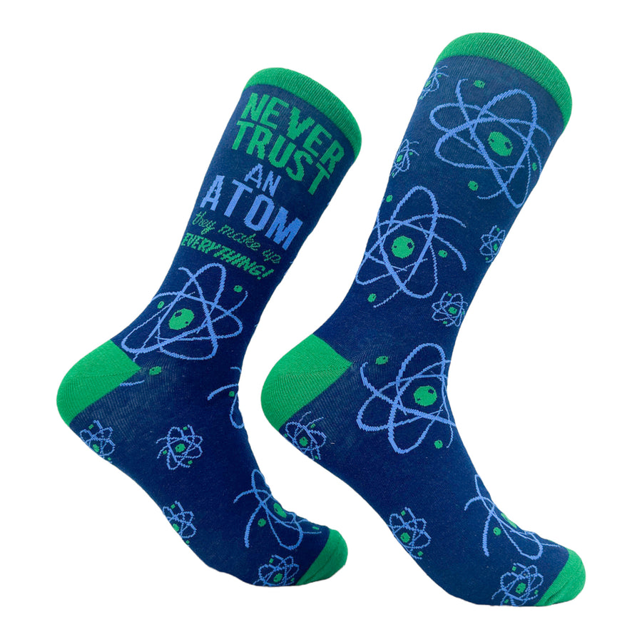Funny Atom Women's Never Trust An Atom Sock Nerdy Science Nerdy Sarcastic Tee