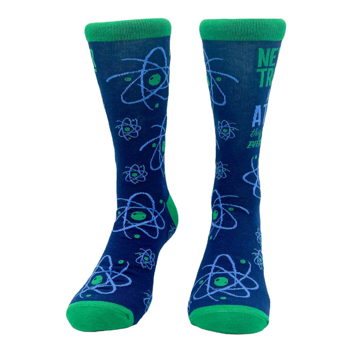 Funny Atom Men's Never Trust An Atom Sock Nerdy Science Nerdy Sarcastic Tee