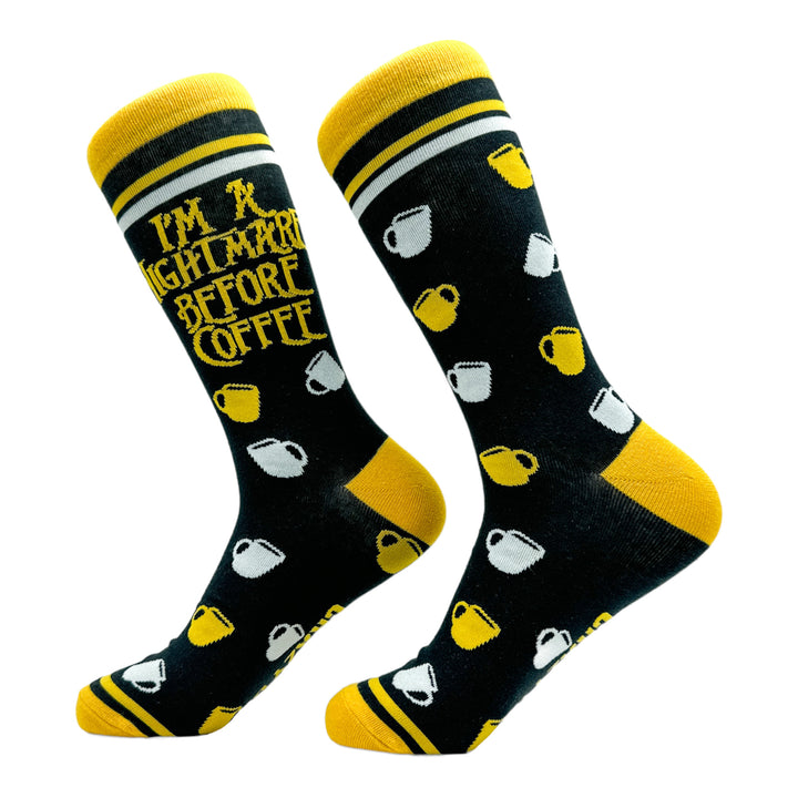 Men's Im A Nightmare Before Coffee Socks