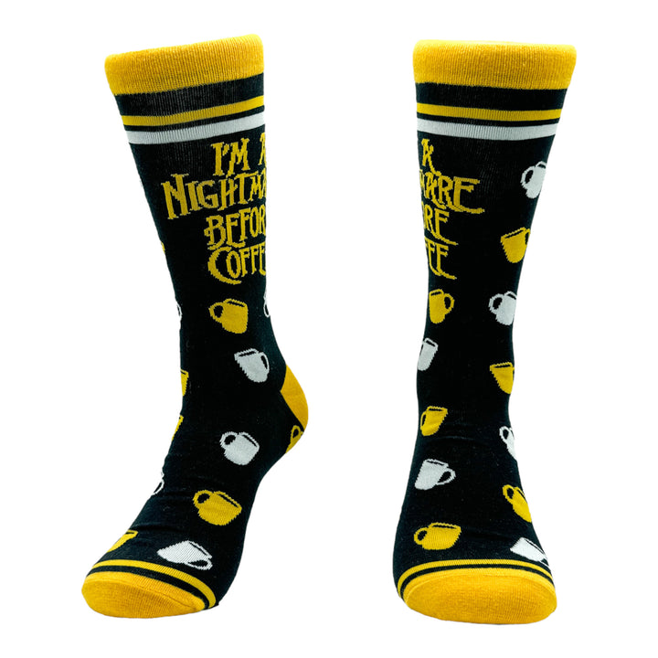 Men's Im A Nightmare Before Coffee Socks
