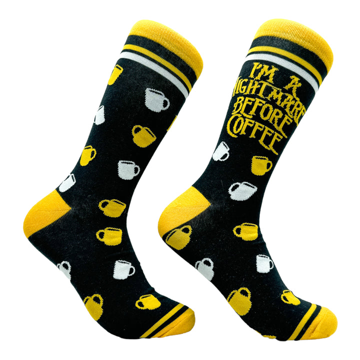 Funny Nightmare before Coffee Women's Im A Nightmare Before Coffee Sock Nerdy Christmas Coffee Tee
